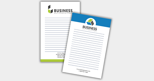 notepads designed printed business